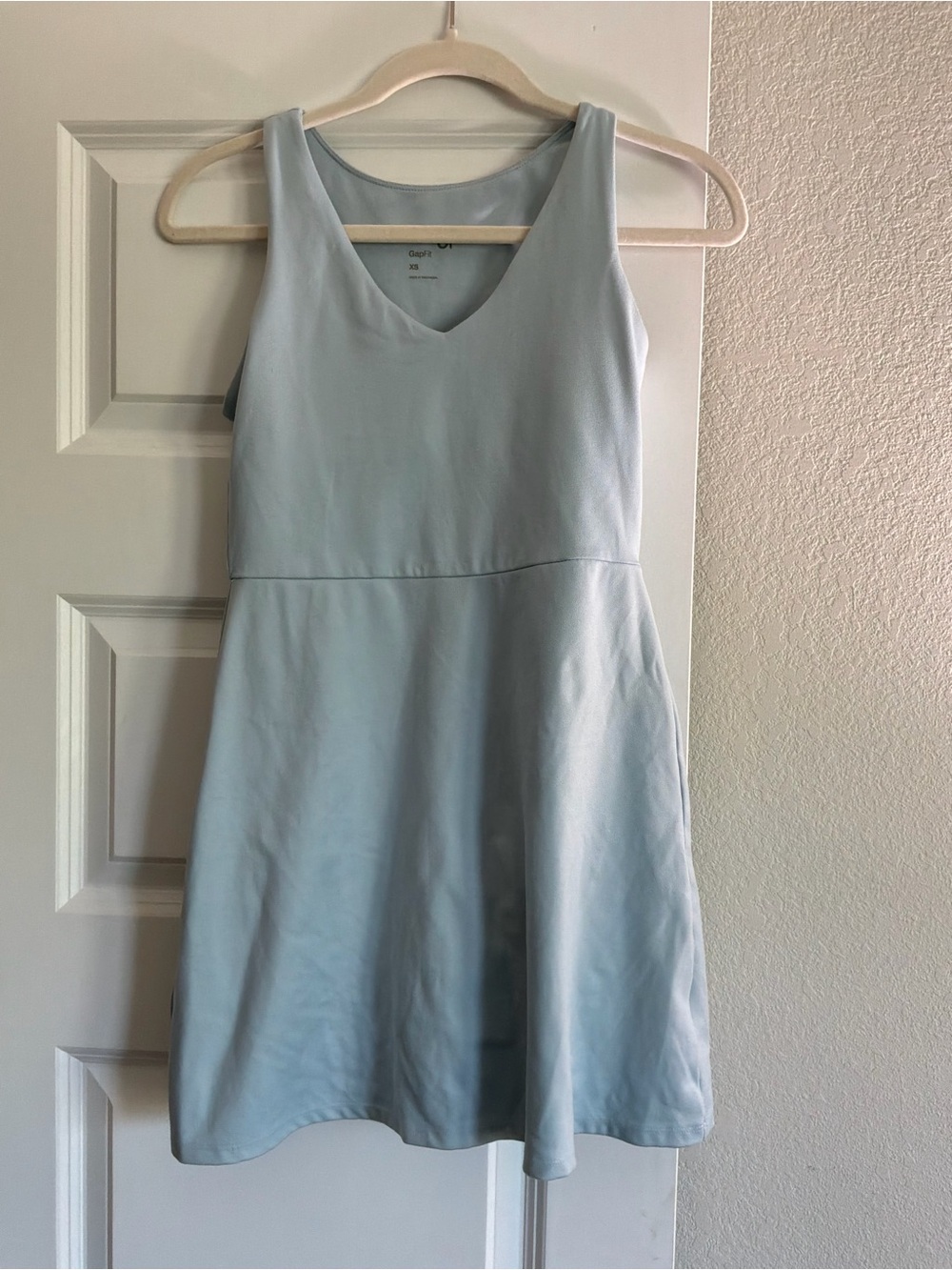 Light Blue Women's V-Neck A-Line Dress